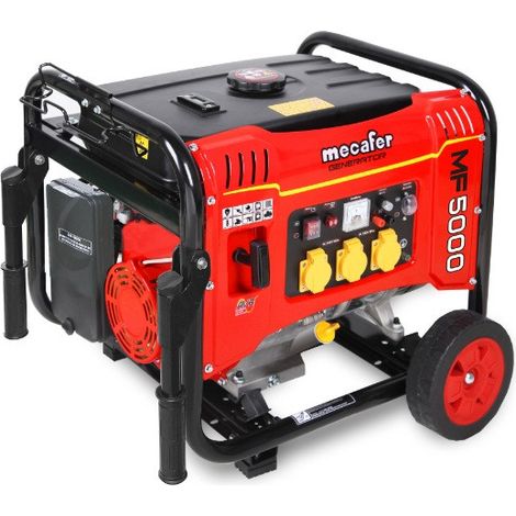 Mecafer – Groupe électrogène portable 4000W essence – Moteur 4 temps OHV – AVR pour régulation de tension – Autonomie jusqu'à 8h (1/8)