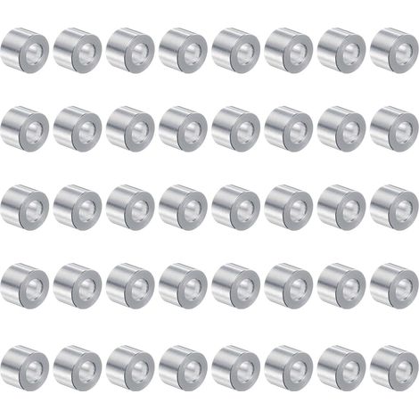 40Pcs Entretoise en Aluminium de 5 mm Alésage x 10 mm de Diamètre Extérieur x 8 mm de Longueur, Finition Lisse, Entretoise Métallique Ronde pour Vis M5, Boulons et Tiges. (1/5)
