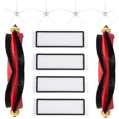 11 Pièces Accessoire, 2 Brosses Principales, 4 Filtres HEPA, 4 Brosses Latérales, Pour Roborock S5 Max S6 (1/5)