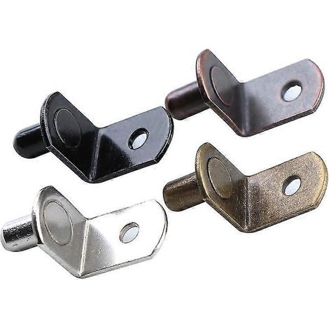Lot de 20 supports d'étagère de 6 mm, chevilles de support métalliques, taquets pour étagères de placard de cuisine, argentés (1/3)