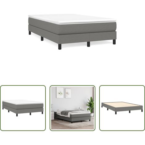 vidaXL Taschenfederkern -  Boxspringbett mit Matratze Dunkelgrau 120x190 cm Stoff (1/5)