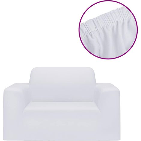 Maison Exclusive - Housse extensible de canapé Blanc Jersey de polyester (1/5)