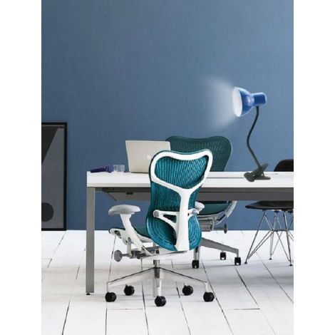 TrAdE Shop Traesio - Lampada Snodabile Da Scrivania Luce Tavolo Braccio Flessibile Orientabile Pinza - Blu (1/2)