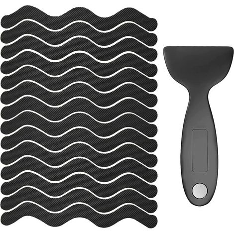 Autocollants antidérapants pour baignoire de salle de bain - Lot de 36 autocollants de sécurité pour baignoire avec grattoir de qualité supérieure pour baignoire, douche, escalier, bateau (noi (1/5)