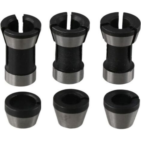 Adaptateur de mandrin à serrage pour fraiseuse : 6 mm, 1/4 pouce, 8 mm – Lot de 6 pièces en acier trempé pour fraises à chantourner et machines de façonnage