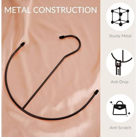 Cintres À Ceintures Et Accessoires – Lot De 2 Organiseurs De Placard En Métal Argenté Pour Ceintures Cravates Et Foulards (1/3)