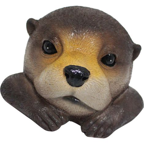 Schwimmende Otter-Dekoration, Gartenteich-Ornamente, wasserfestes Harz, realistische Dekoration, Tierkopf, Gartenstatue. (1/5)