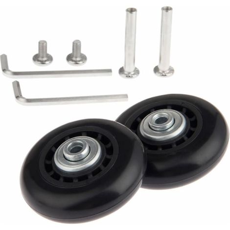 Ruedas para maleta, juego de 2 ruedas de repuesto para reparación de maletas, ruedas de repuesto con ejes de bolas de 70 x 24 mm - (1/5)