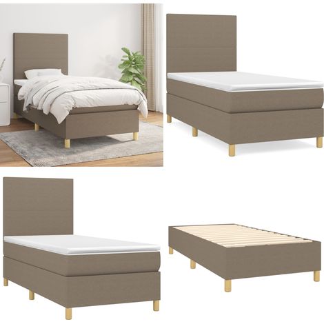 Boxspringbett mit Matratze Taupe 90x190 cm Stoff - Boxspringbett - Doppelbett - Bettenrahmen - Schlafsystem - Tapete - Home & Living (1/5)
