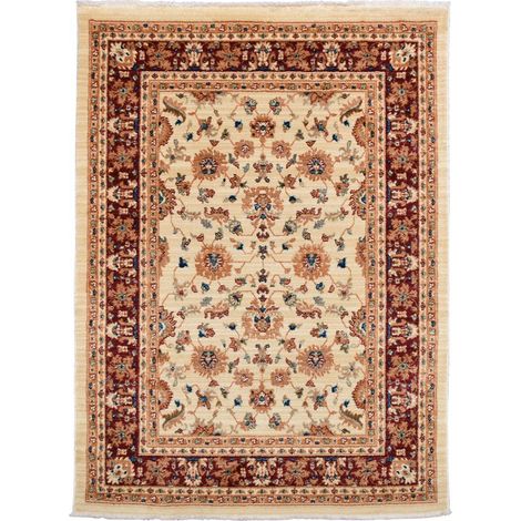 Tapis orient 120x180 beige et rouge rectangle motifs orientaux CHOBAY AA (1/4)
