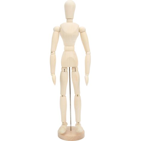 Mannequin en bois 16 pouces articulé, figurine flexible rotative pour dessin et croquis, modèle articulé jouet puzzle, décoration maison. (1/5)