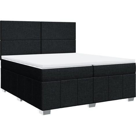 Maison Exclusive - Giroletto a Molle con Materasso Nero 200x200 cm in Tessuto (1/5)