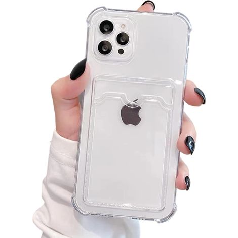 Etui Pour iPhone 11 - Etui Transparent En TPU Souple Avec Porte-Carte Intégré - Protection Antichoc - Compatible Modèle 6,1 Pouces - 1 Pièce