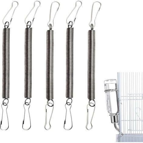 Lot De 5 Biberon Lapin Pince À Ressort Avec 2 Boutons, Attache Métallique Pour Fixer Les Abreuvoirs/Biberons Pour Petits Animaux (13-15 Cm Longueur) (1/5)