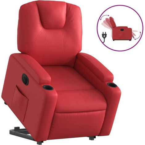 Maison Exclusive - Poltrona Alzapersona Reclinabile Elettrica Rossa in Similpelle