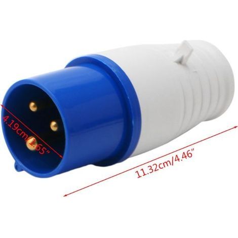 16-A-Industriesteckdose mit 3 Pins, 220–250 V, Schutzart IP44 (wasserdicht) – Geeignet für Wohnmobile und Wohnwagen – Feuchtigkeitsschutz (1/4)