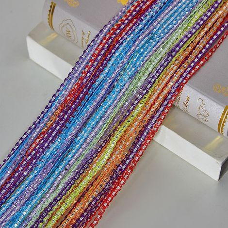JSSEVN - 1pc Sparkling Silver Thread Fringed Cord Curtain Wedding Celebration Prop 12m Crypto Silver Thread Door Curtain 7 Colors (1/5)