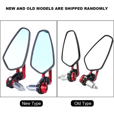 Rétroviseurs latéraux universels pour moto, aluminium 7/8" 22mm, embouts de guidon, rouges (1/5)