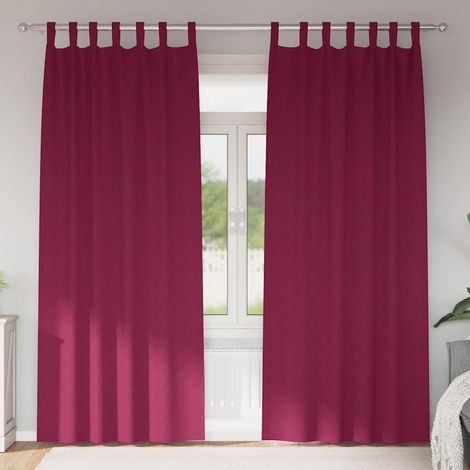 Verdunkelungs-Vorhänge mit Ringen 2 pcs Weinrot 225 x 140 cm