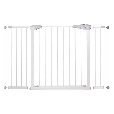 Barandilla para escaleras de 76-127 cm de ancho, puerta de seguridad ajustable, color blanco. (1/5)