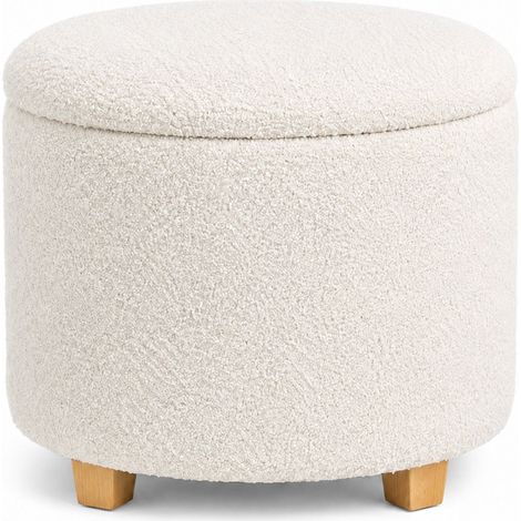 Sitzhocker mit Stauraum / Polsterhocker STORIANO S 1 Fach weiß hjh LIVING (1/4)