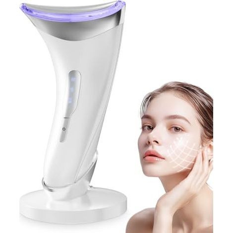 Appareil de massage facial anti-rides, appareil EMS 45 °C pour le visage en mode vibration, appareil facial V Face Beauty Meter, appareil de beauté pour le visage avec 3 modes, pour raffermir, lifter, (1/5)