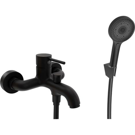 kielle Oudee - Miscelatore per vasca da bagno con accessori EcoSpare, nero opaco 10302SN14 (1/5)