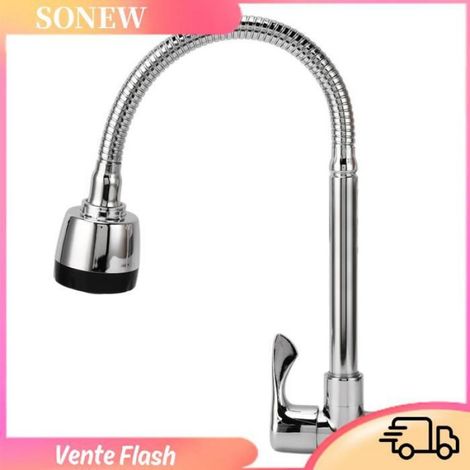 Sonew robinet de cuisine rotatif Robinets d'évier de cuisine rotatifs à quincaillerie robinetterie Cuivre dans le mur universel (1/5)