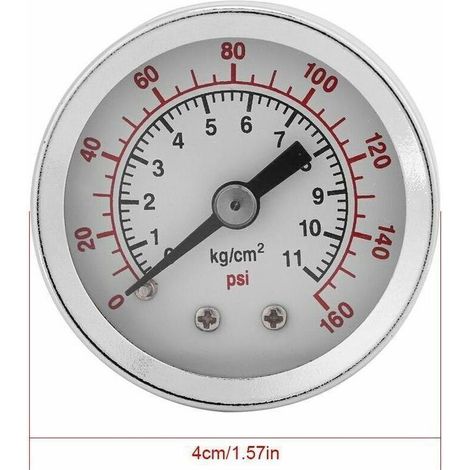Manomètre, manomètre eau-huile, 0-160 PSI 1/8 NPT, manomètre pour eau, carburant liquide, air, manomètre haute précision (1/3)