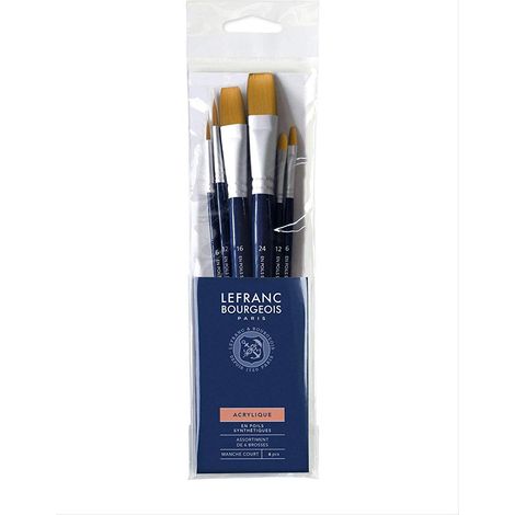 Lot De 6 Pinceaux Synthétiques Pour Acrylique - Lefranc Bourgeois -