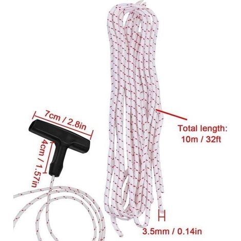Corde de démarrage universelle 3,5 mm × 10 m avec poignée ergonomique – pour tondeuse, tronçonneuse et débroussailleuse (1/3)