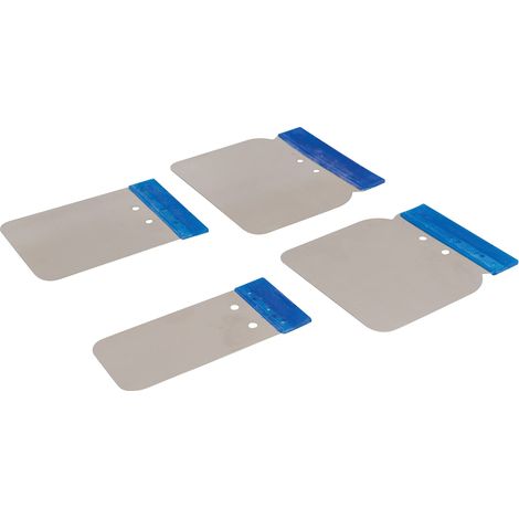 Silverline - Set di spatole in Acciaio Inox 4 p.zi 50, 80, 100 e 120 mm (427734) (1/3)