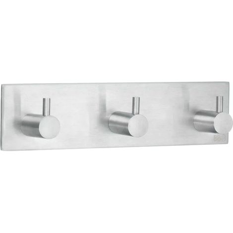 Smedbo Design Dreierhakenleiste in Edelstahl gebürstet, Selbstklebend B1107 (1/2)