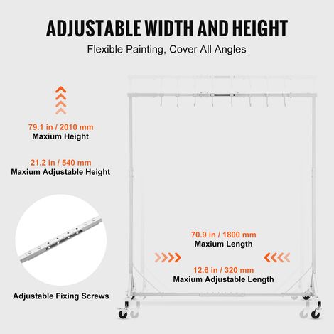 Support à Peinture Carrosserie - Hauteur Réglable 1 - 5-2 m (1/5)