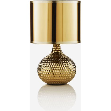 Lampada da tavolo in ceramica con paralume PVC Seronda - Oro (1/3)