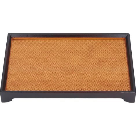 Plateau à thé rectangulaire 30 x 19 cm, multifonctionnel, facile à nettoyer, style rétro, plateau de service à café pour la maison (1/5)