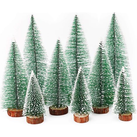 Mini Sapin de Noël,9Pcs Arbre de Noël Artificiel Mini,Artificiel Miniature Arbres de Noël,Idéal pour Décoration Noël Chambre,Loisir Créatif de Noël,3 Tailles (Vert) GROOFOO (1/5)