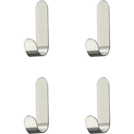 10 pcs Stainless Steel Adhesive Hooks, Self-Adhesive Hooks for Towels, Keys, Home, Kitchen, Bathroom, Rustproof and Waterproof (1/5)