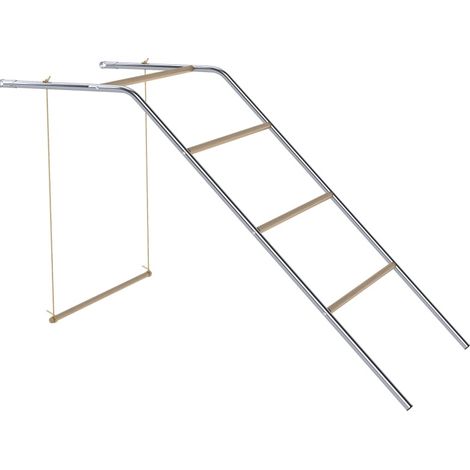 CHICFURN Área de juego para gallinas 82x150x110 cm acero plateado y madera con columpio ajustable (1/5)