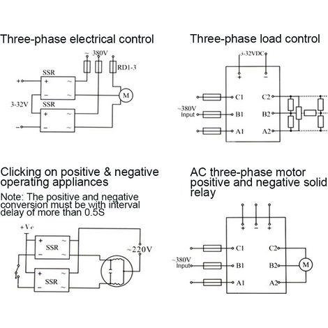 Relais statique SSR ZF40DA DC AC BERM3, boîtier transparent, composant électronique pour alimentation électronique (1/5)
