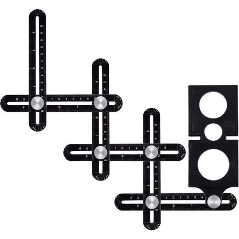 Schablonenwerkzeug, Winkelschablonen-Schablonenwerkzeug, Mehrwinkel-Messlineal-Schablonenwerkzeug, Aluminiumlegierungs-Winkelschablone, 6-seitige Winkelschablone, Mehrwinkel-Lineal (1/5)