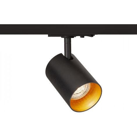 Faretto cilindrico CONNOR per binario monofase nero/oro 230V LED GU10 10W