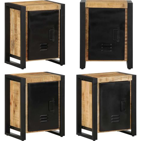 vidaXL Table de chevet 40x30x51 cm bois massif de manguier brut (1/5)
