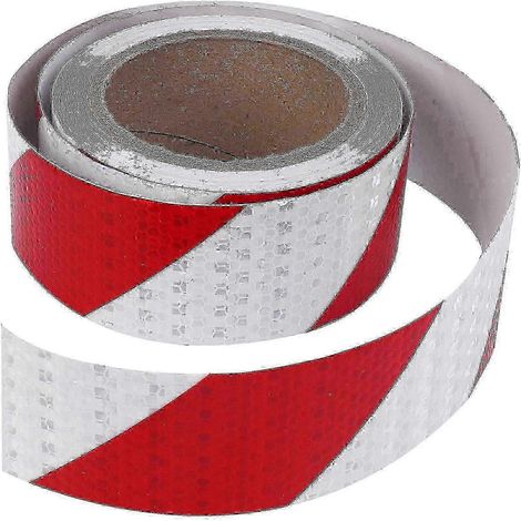 Ruban de signalisation réfléchissant de 10 m x 5 cm, ruban adhésif réfléchissant, bande réfléchissante (1/4)