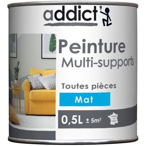 Peinture acrylique multi supports, cendre mat , 0,5 litre. (1/2)