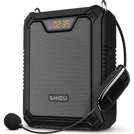 Amplificateur Vocal,30W Voice Loudspeaker Haut-Parleur Bluetooth avec Micro sans Fil UHF et Micro Filaire Casque IPX6 Système de sonorisation Rechargeable étanche pour Les Enseignants,extérieur (1/5)
