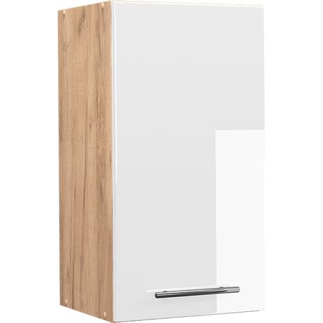 Elément haut de cuisine Fame-Line, Blanc Haute brillance, 40 cm, Vicco