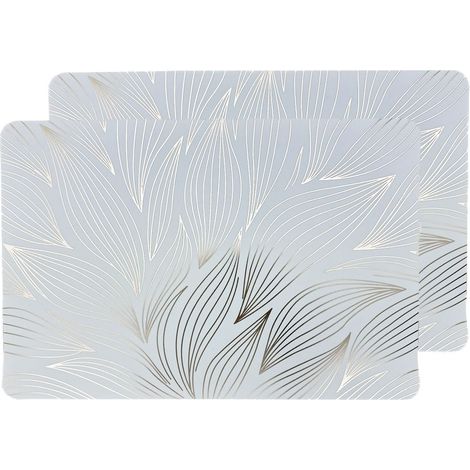 Lot de 2 sets de table motif feuillage avec encre métallique ZEYA (1/2)