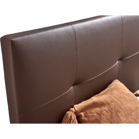 Cabecero de Cama Tapizado 135 cm  Wengue  Tela de Polipiel Liso  Directo al suelo sin agujeros  Descansin