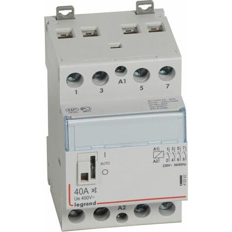 Contacteur de puissance CX³ silencieux bobine 230V - 4P 400V - 40A - contact 4F - 3 modules - LEGRAND
